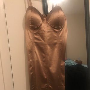 Gold satin dress